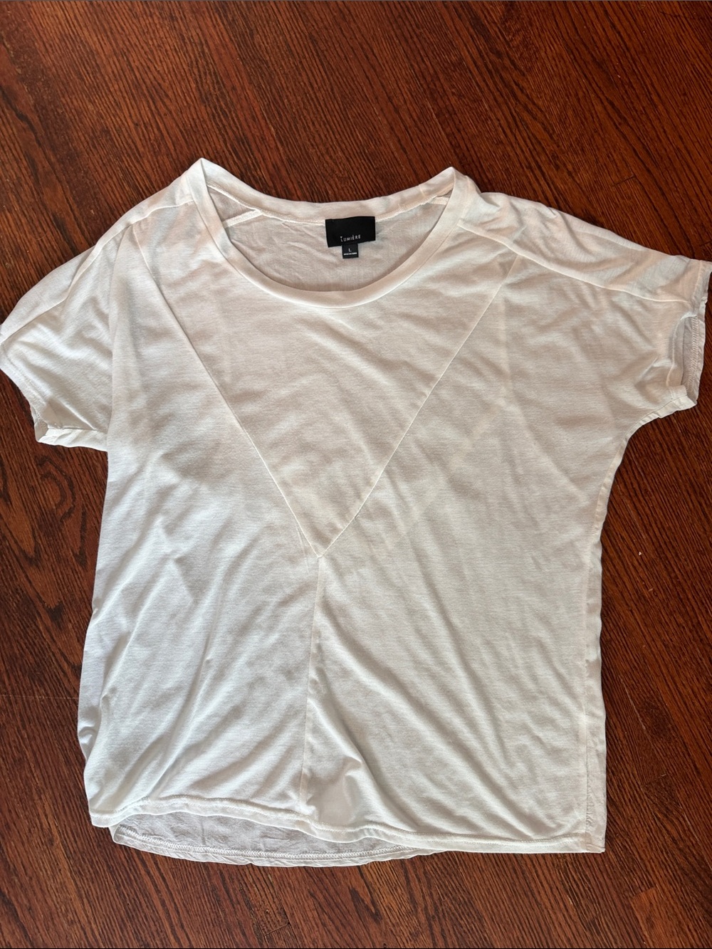 Lumiere White Short-Sleeve V-Seam Tee